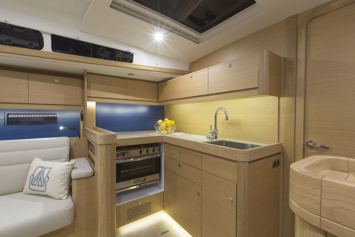 Galley of Zenith, a Dufour 460 GL sailboat at Preveza, Greece