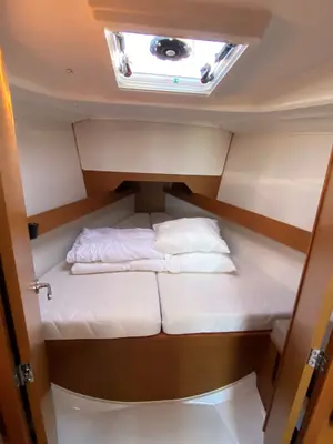 Cabin on Petit Elli, a Jeanneau Sun Odyssey 349 sailboat at Grad Trogir, Croatia