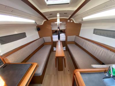 Salon of Petit Elli, a Jeanneau Sun Odyssey 349 sailboat at Grad Trogir, Croatia
