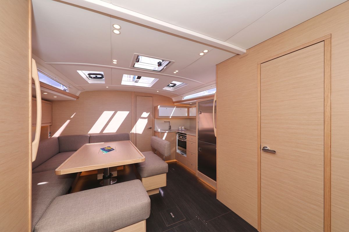 Salon of Nausea, a Dufour 470 sailboat at Grad Vodice, Croatia