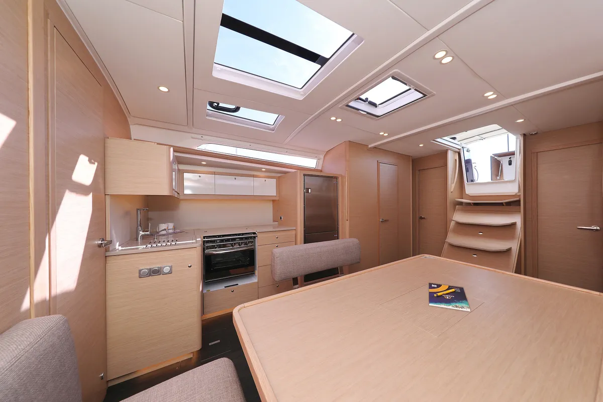 Salon of Nausea, a Dufour 470 sailboat at Grad Vodice, Croatia