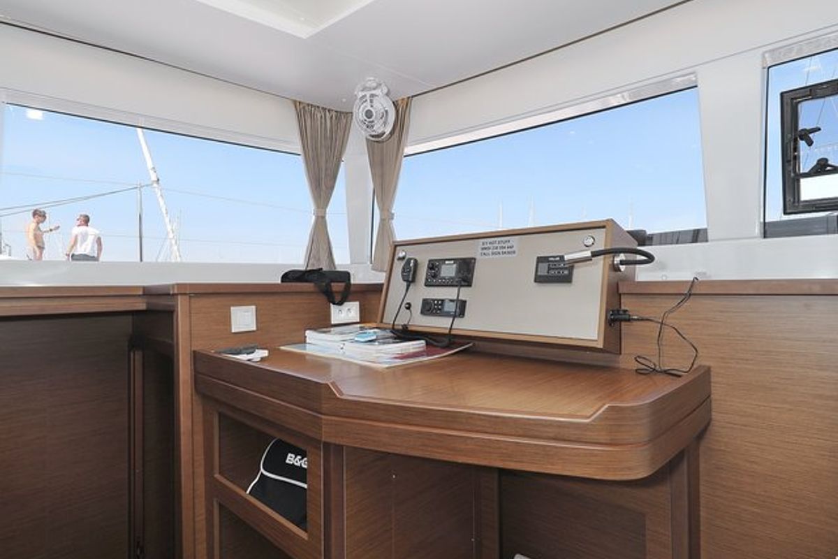 Salon of Hot Stuff, a Lagoon 450 F catamaran at Općina Sukošan, Croatia