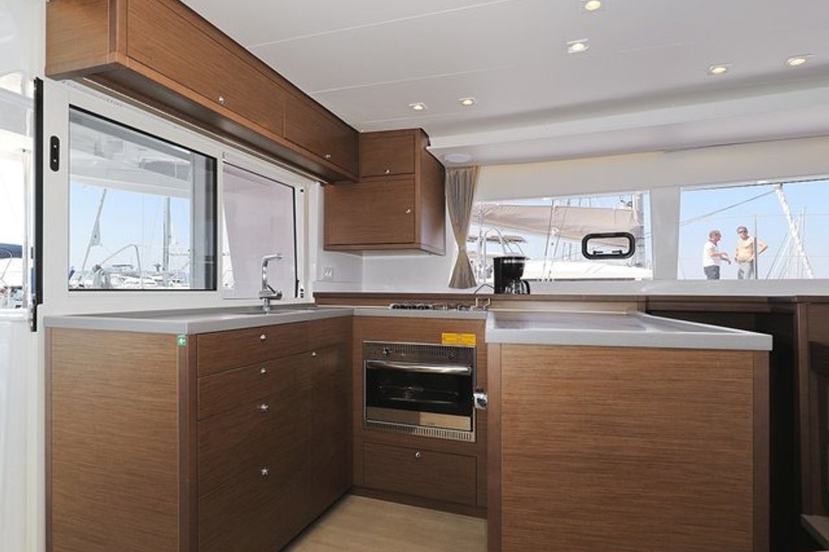 Galley of Hot Stuff, a Lagoon 450 F catamaran at Općina Sukošan, Croatia
