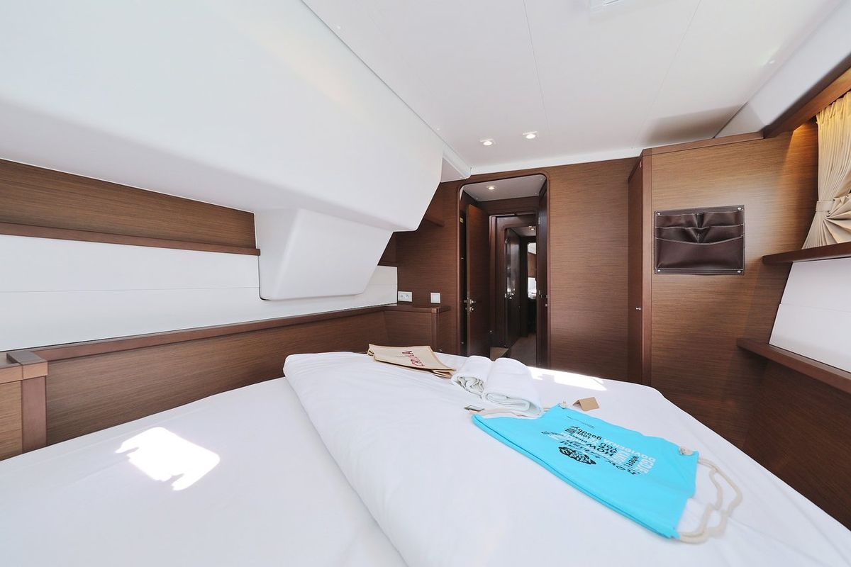 Cabin on Hot Stuff, a Lagoon 450 F catamaran at Općina Sukošan, Croatia