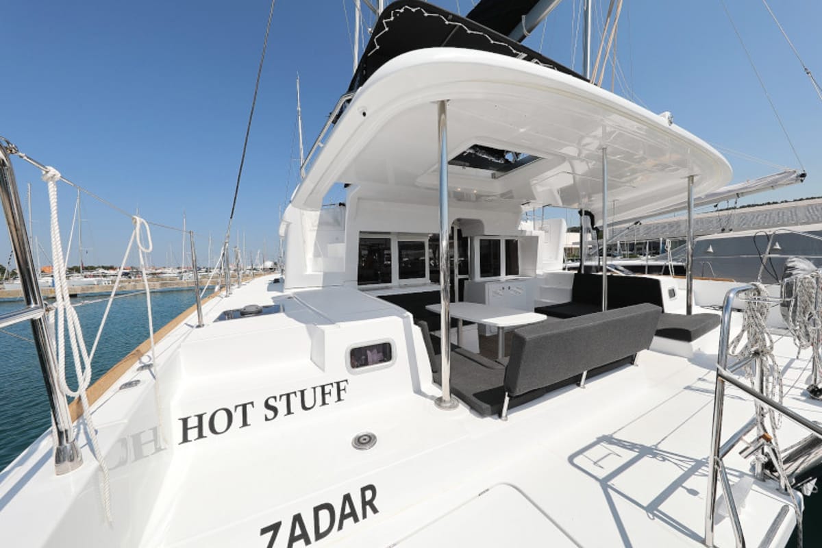 Hot Stuff, a Lagoon 450 F catamaran at Općina Sukošan, Croatia
