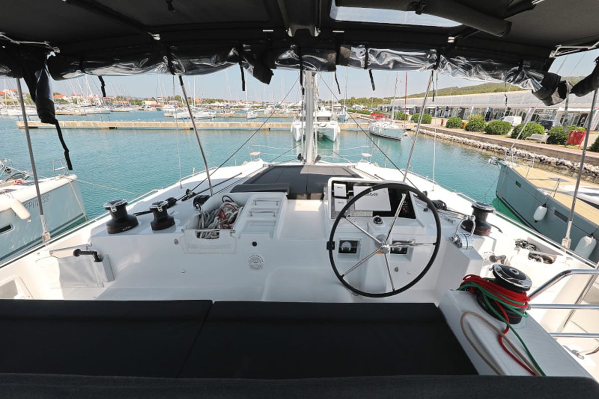 Hot Stuff, a Lagoon 450 F catamaran at Općina Sukošan, Croatia
