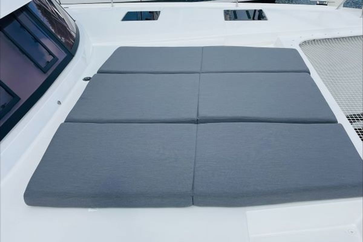 Deck of Feeling Knotty, a Fountaine Pajot Tanna 47 catamaran at Charlotte Amalie, United States