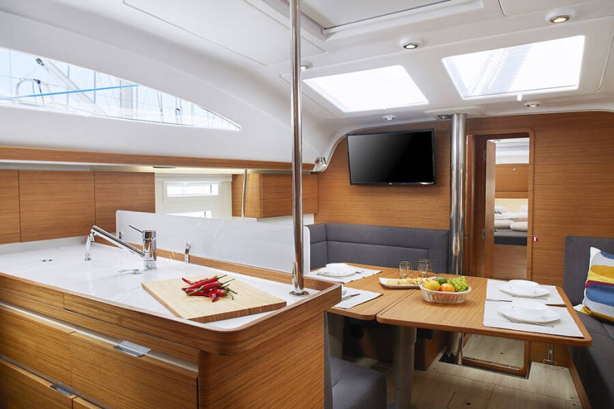 Salon of Mirakul, a Elan Impression 45 sailboat at Grad Vodice, Croatia