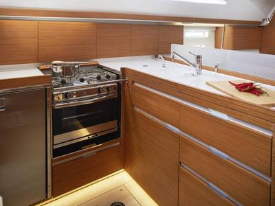 Galley of Mirakul, a Elan Impression 45 sailboat at Grad Vodice, Croatia