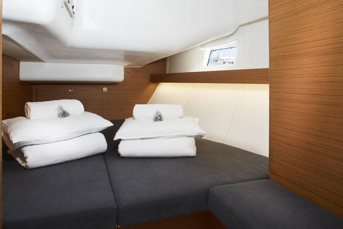 Cabin on Mirakul, a Elan Impression 45 sailboat at Grad Vodice, Croatia