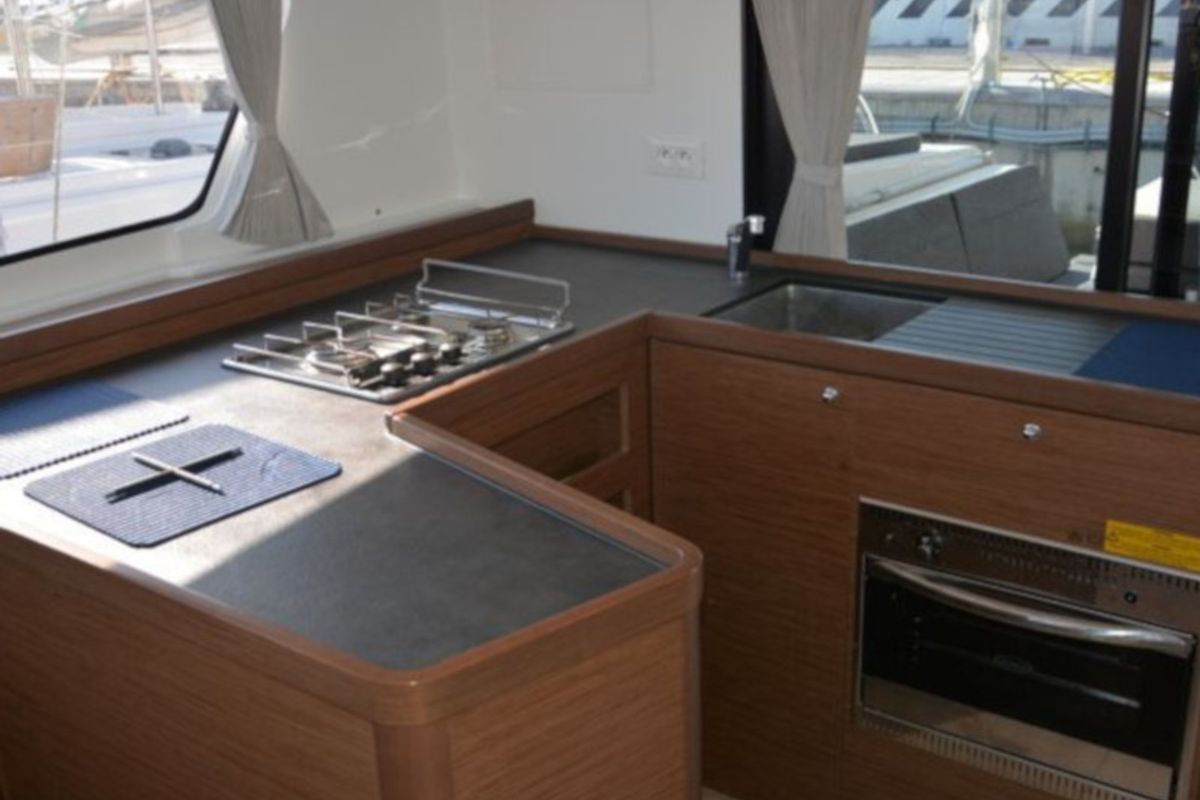 Galley of Marepiatto, a Lagoon 42 catamaran at Salerno, Italy