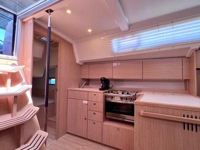 Galley of SIROCO, a Bavaria C42 sailboat at Pylos, Greece