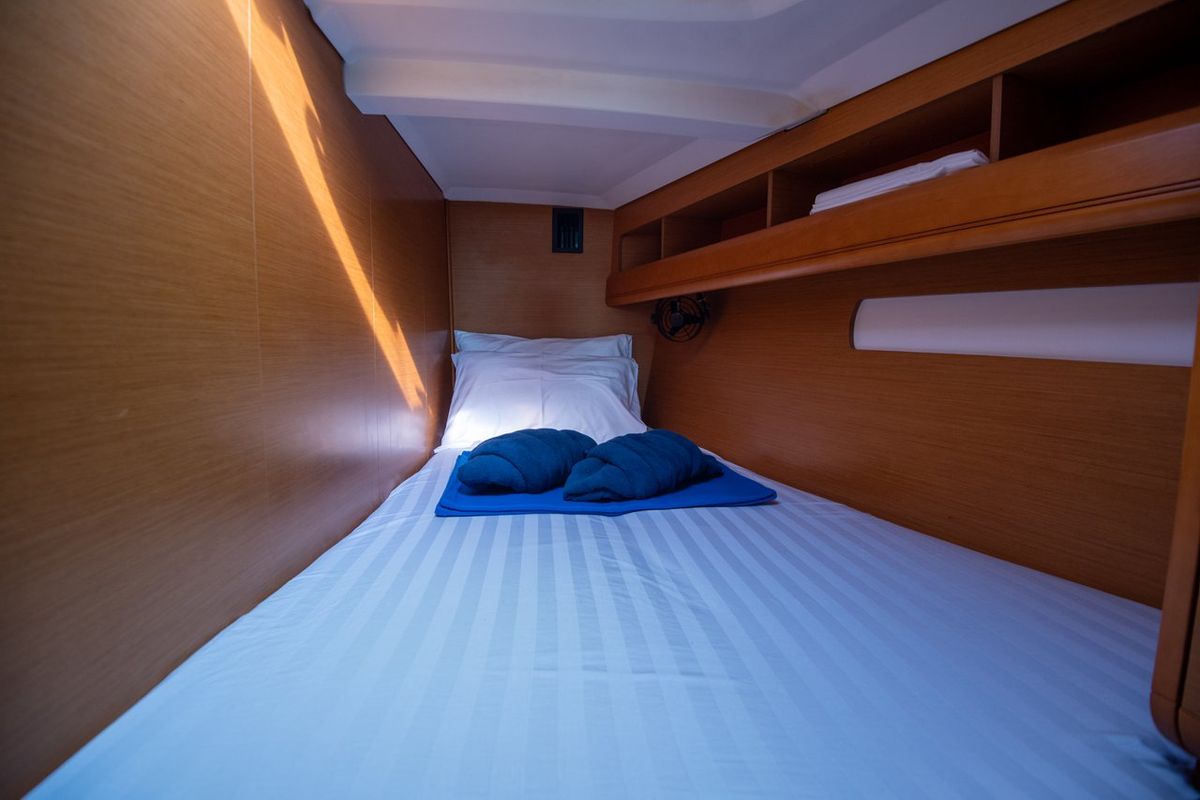 Cabin on Aurora Belle, a Jeanneau Sun Odyssey 469 sailboat at Mai Khao, Thailand