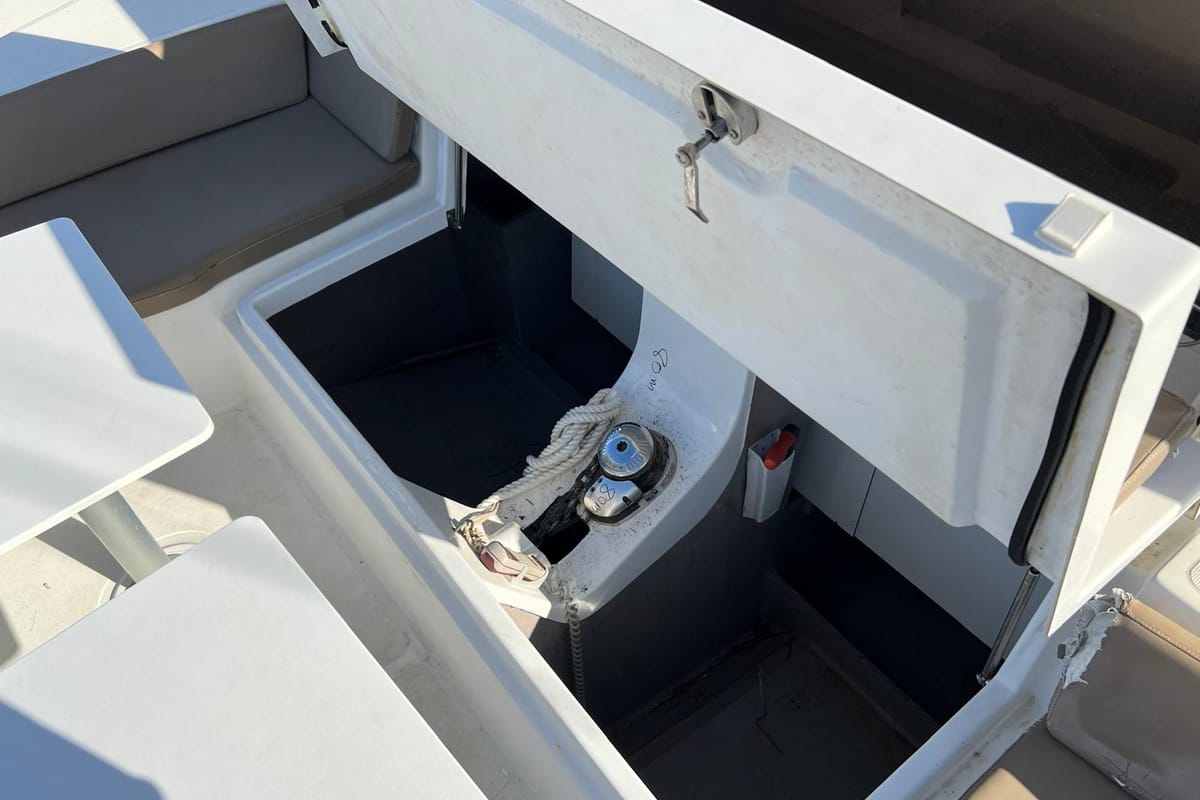 Deck of Paola, a Bali 4.1 catamaran at Capo d'Orlando, Italy
