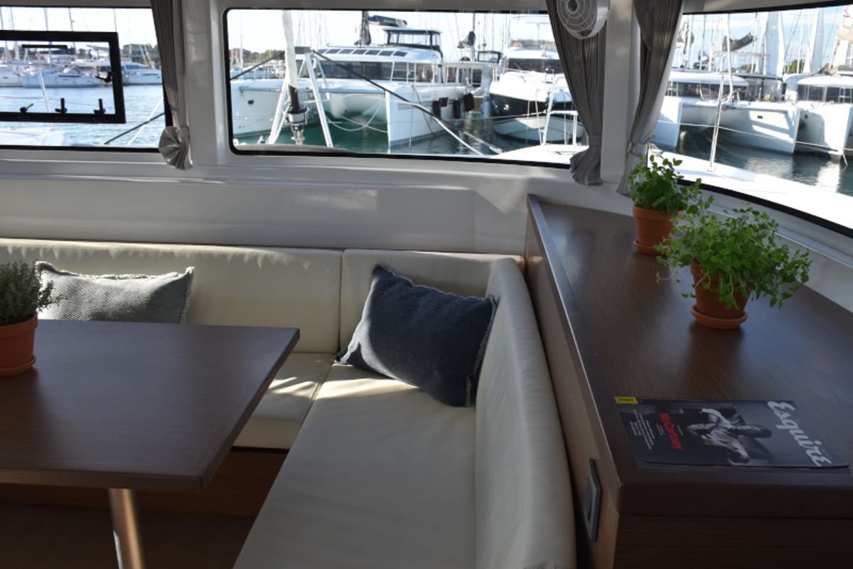 Salon of NOTORIOUS, a Lagoon 46 catamaran at Općina Sukošan, Croatia