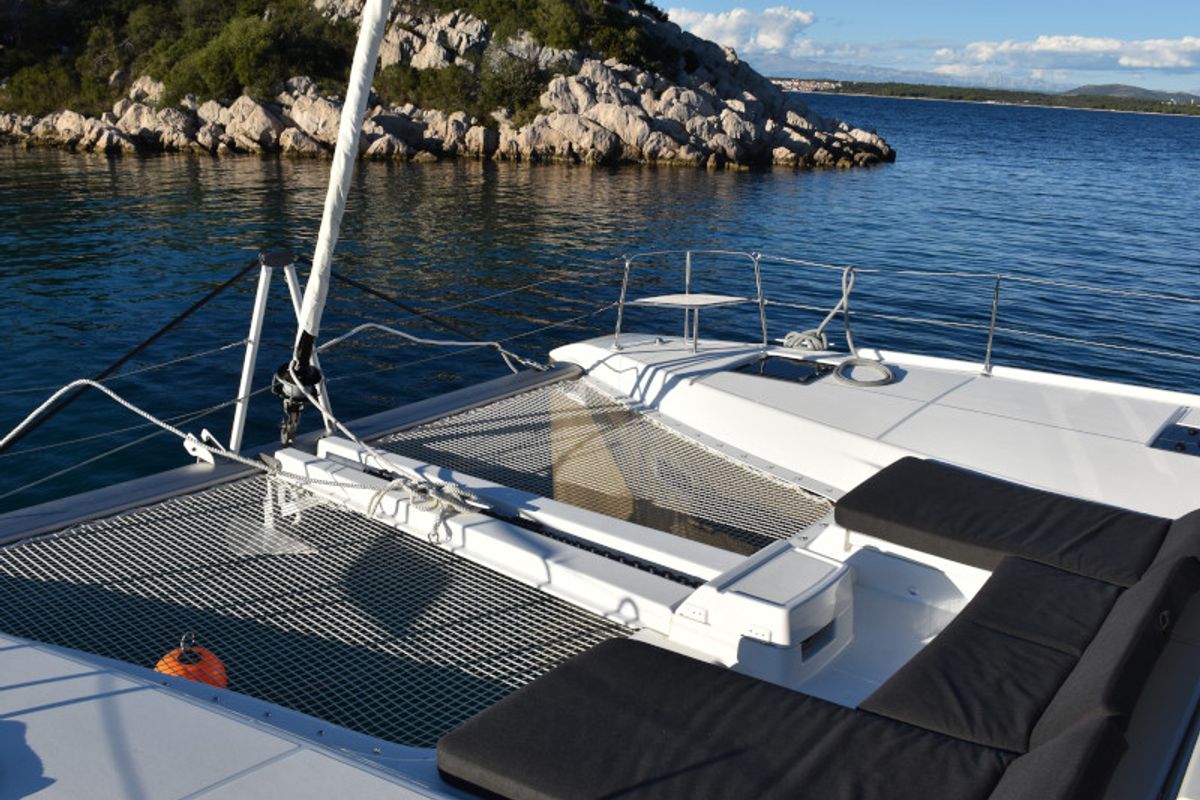 Deck of NOTORIOUS, a Lagoon 46 catamaran at Općina Sukošan, Croatia