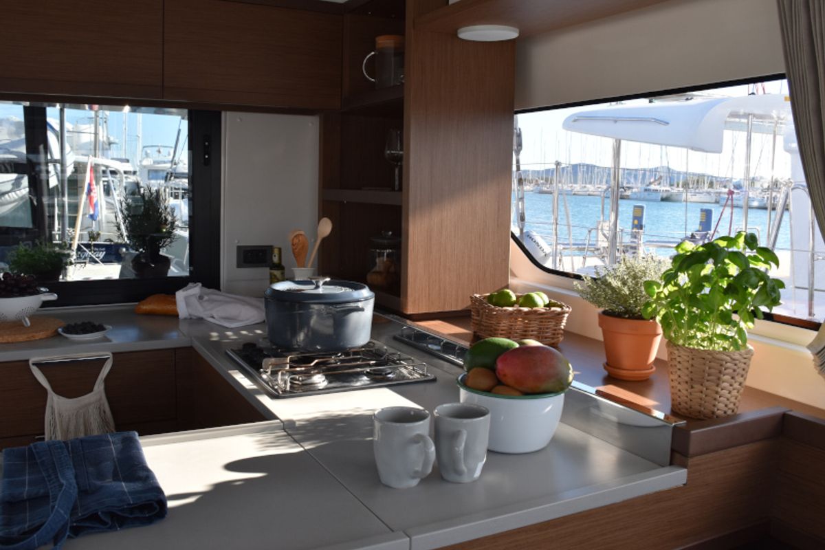 Galley of NOTORIOUS, a Lagoon 46 catamaran at Općina Sukošan, Croatia