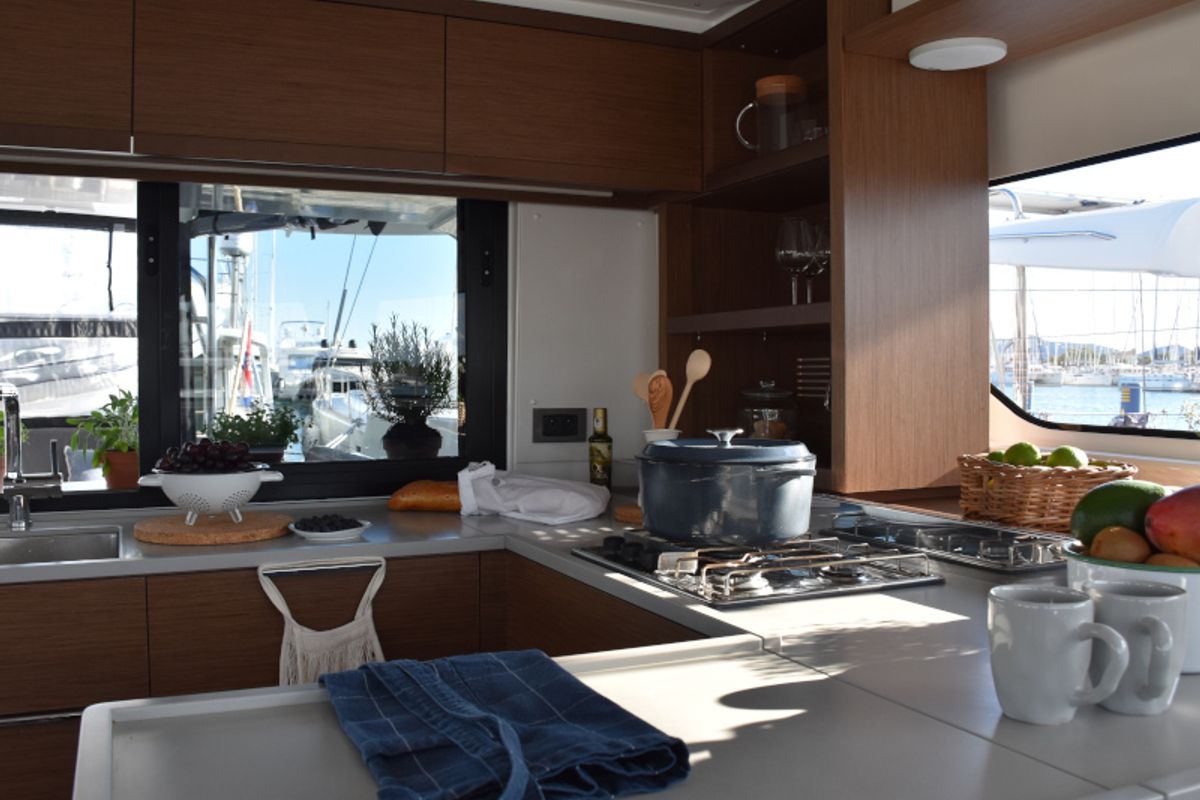 Galley of NOTORIOUS, a Lagoon 46 catamaran at Općina Sukošan, Croatia