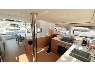 Galley of Seven, a Bali 4.4 catamaran at Cagliari, Italy