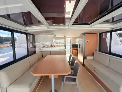 Salon of Seven, a Bali 4.4 catamaran at Cagliari, Italy