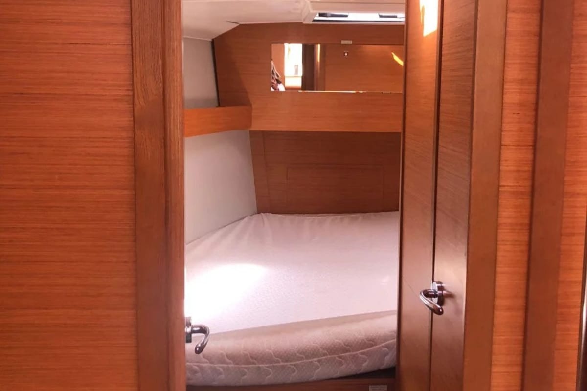 Cabin on Arya, a Dufour 390 sailboat at Palermo, Italy