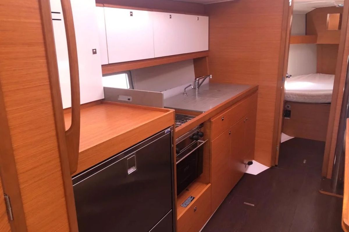 Galley of Arya, a Dufour 390 sailboat at Palermo, Italy