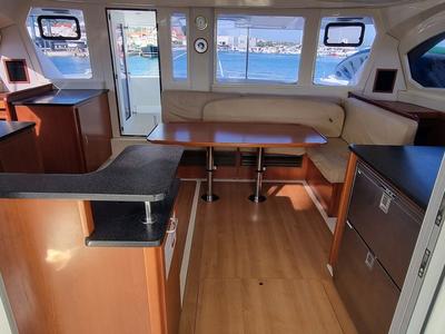 Cockpit of What Else, a Leopard 44 catamaran at Tribunj, Croatia