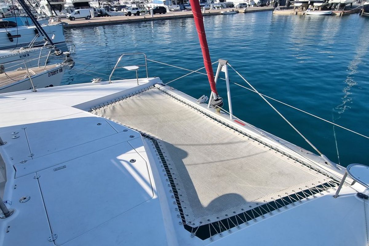 Deck of What Else, a Leopard 44 catamaran at Tribunj, Croatia