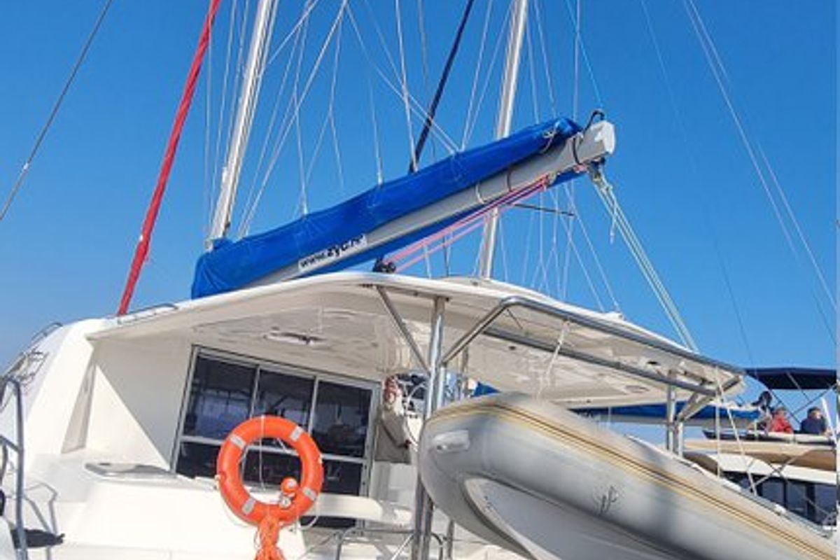 Exterior view of What Else, a Leopard 44 catamaran at Tribunj, Croatia