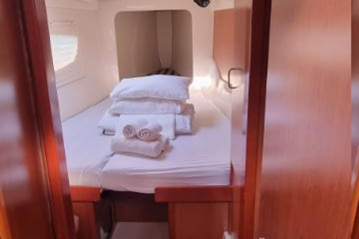 Cabin on What Else, a Leopard 44 catamaran at Tribunj, Croatia