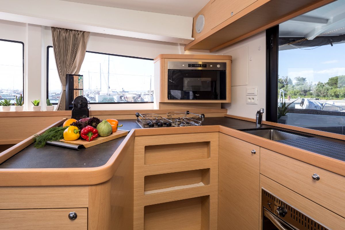 Galley of San Giorgio, a Lagoon 42 catamaran at Municipal Unit of Lefkada, Greece