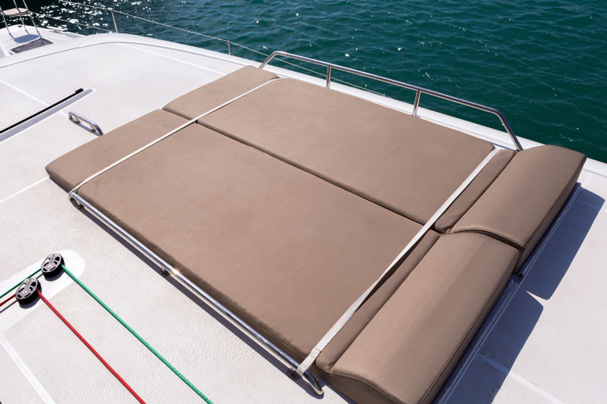 Deck of San Giorgio, a Lagoon 42 catamaran at Municipal Unit of Lefkada, Greece