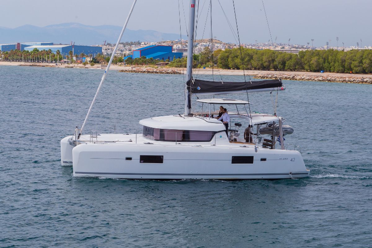 Salon of San Giorgio, a Lagoon 42 catamaran at Municipal Unit of Lefkada, Greece