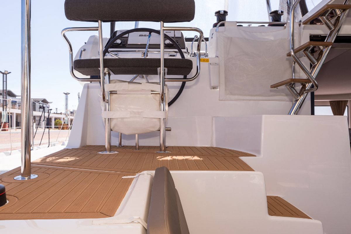 Head on San Giorgio, a Lagoon 42 catamaran at Municipal Unit of Lefkada, Greece