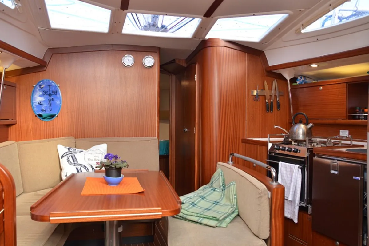 Salon of Arctic Sky, a Delphia Yachts Delphia 40 sailboat at Tromsø, Norway