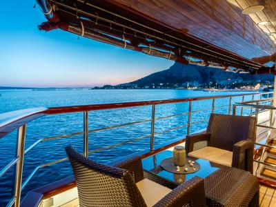 Deck of Carpe Diem, a Unknown M/S Carpe Diem sailboat at Općina Marina, Croatia