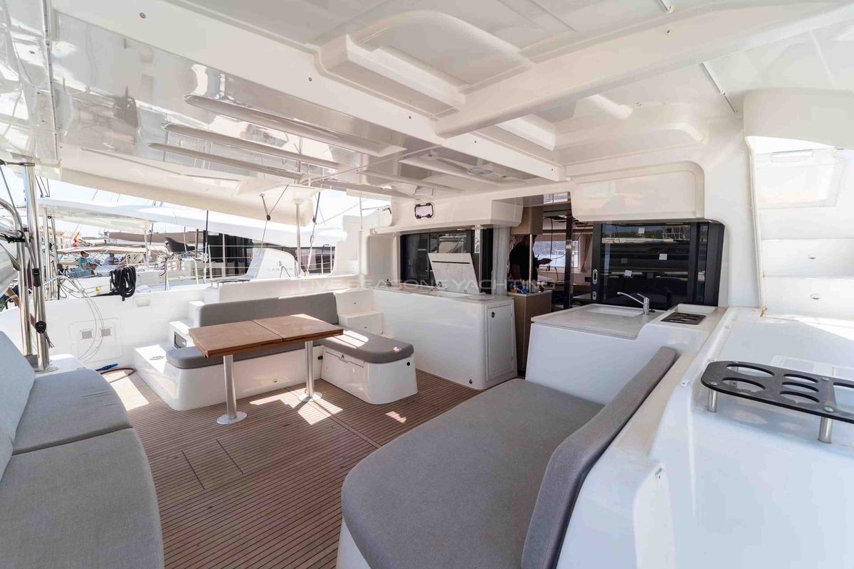 Deck of Spezielli, a Lagoon 46 catamaran at Alameda, United States