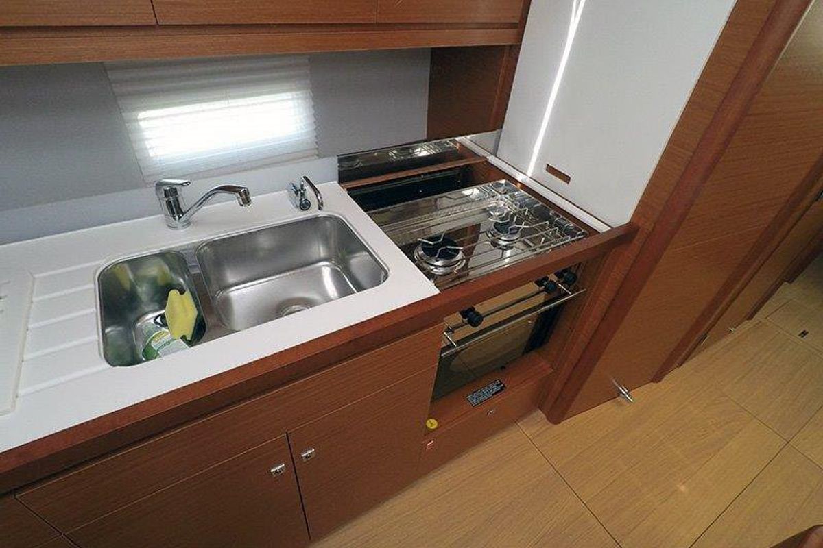 Galley of Magdalena, a Dufour 430 GL sailboat at Grad Šibenik, Croatia