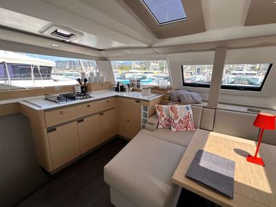 Galley of Krug, a Fountaine Pajot Elba 45 catamaran at Salerno, Italy