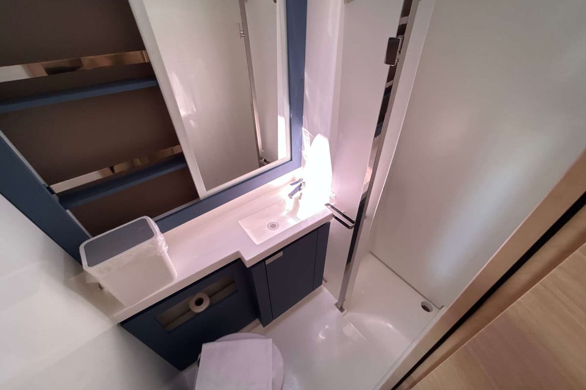 Head on Krug, a Fountaine Pajot Elba 45 catamaran at Salerno, Italy