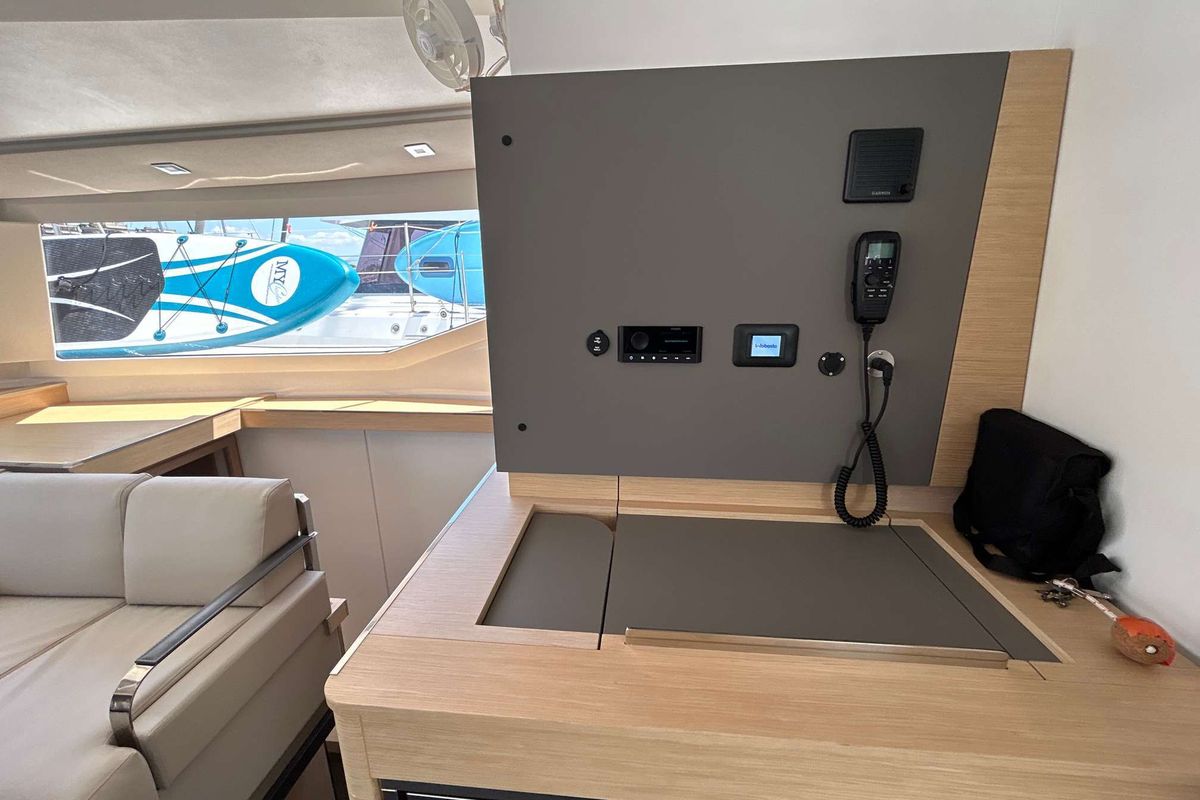 Krug, a Fountaine Pajot Elba 45 catamaran at Salerno, Italy