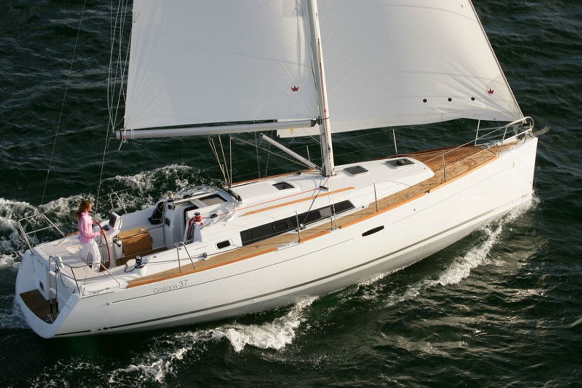 Exterior view of Era Ora, a Beneteau Oceanis 37 sailboat at La Spezia, Italy