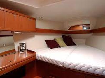 Cabin on Era Ora, a Beneteau Oceanis 37 sailboat at La Spezia, Italy