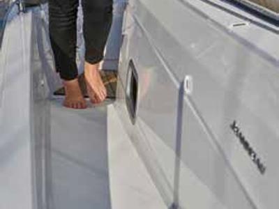 Deck of Lyon, a Jeanneau Sun Odyssey 410 sailboat at Capo d'Orlando, Italy