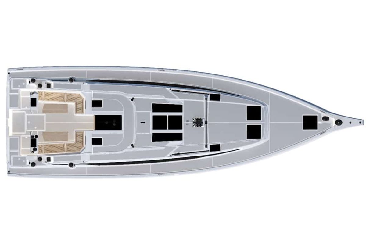 Floor plan of TOPAZ, a Bavaria C46 sailboat at es Jonquet, Spain