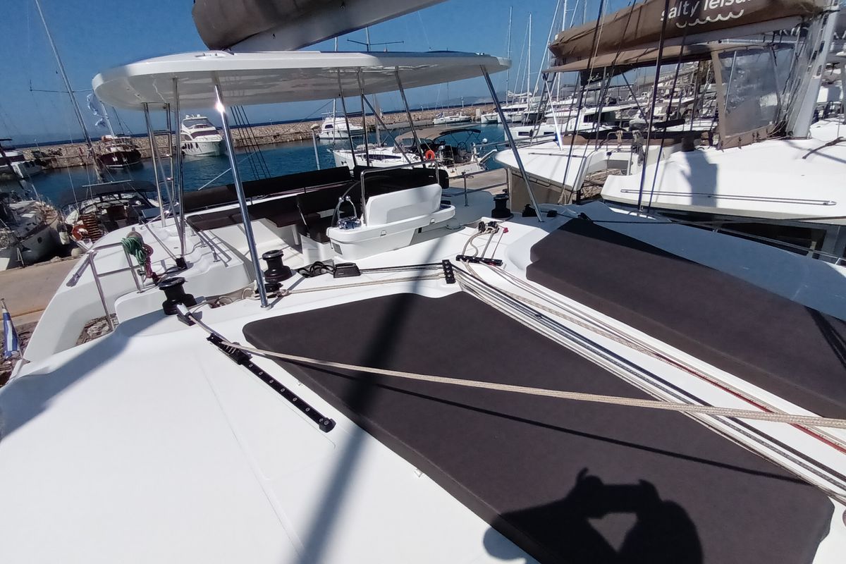 Cabin on Achilleas, a Lagoon 51 Iconic catamaran at Athens, Greece