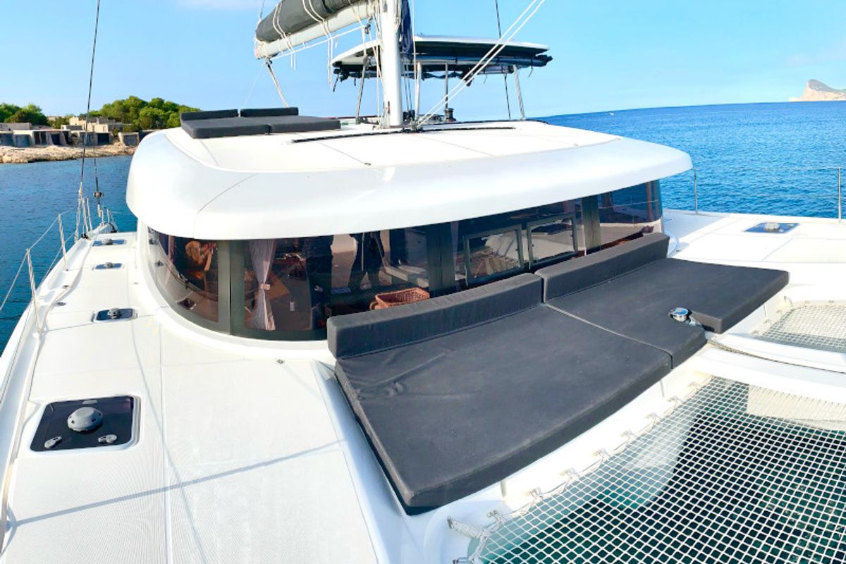 Salon of PASCAL, a Lagoon 42 catamaran at Sant Antoni de Portmany, Spain