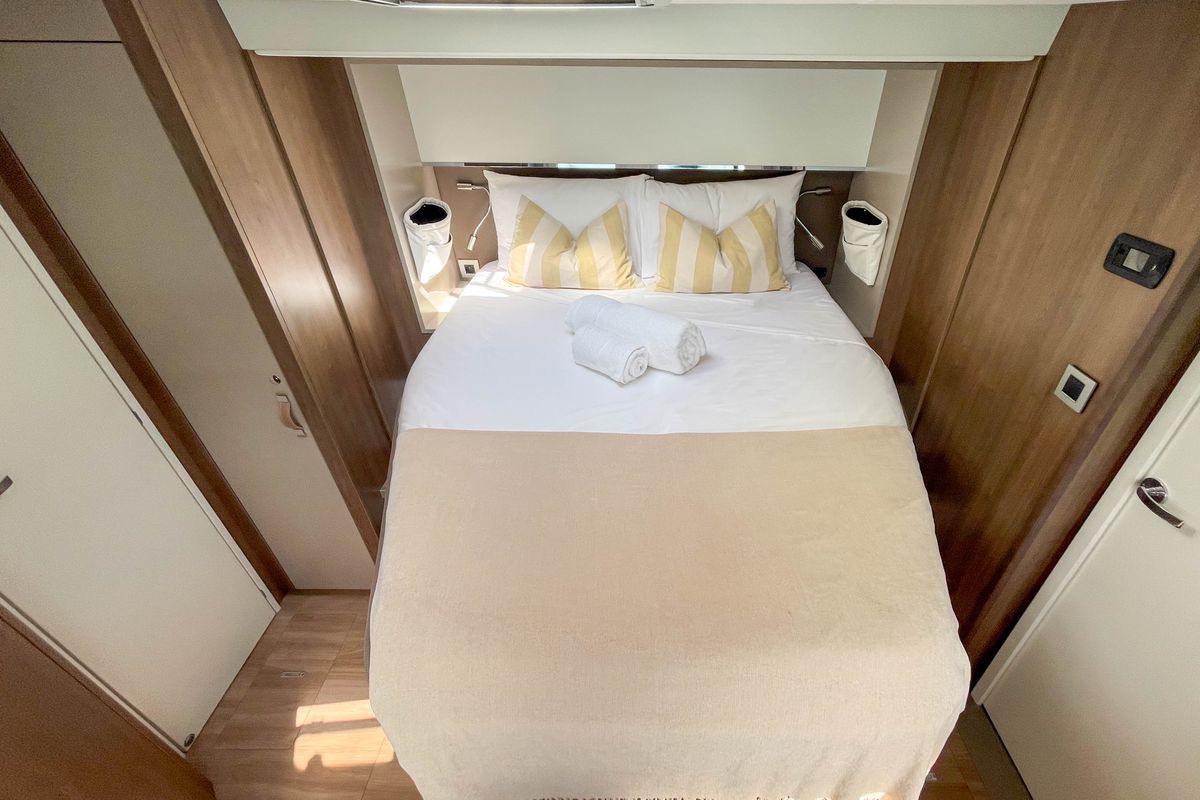 Cabin on MIM OCEAN 1, a Bali 5.4 catamaran at Sitges, Spain