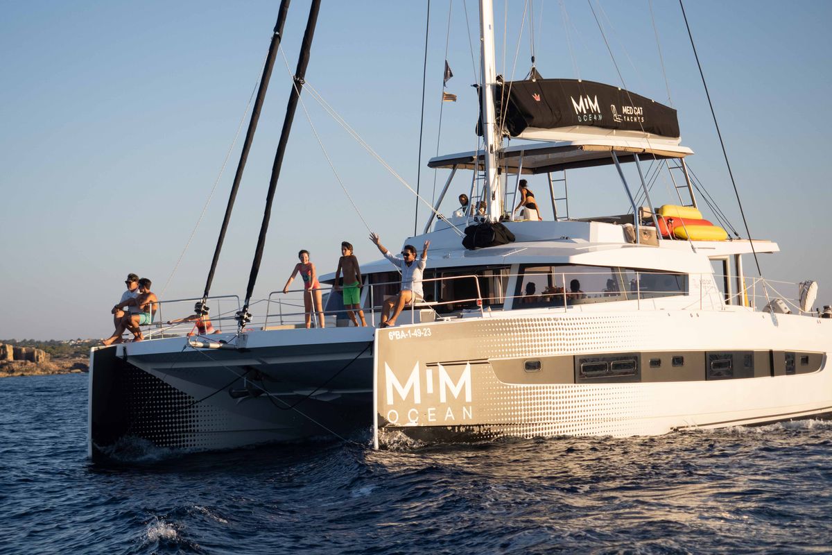 Exterior view of MIM OCEAN 1, a Bali 5.4 catamaran at Sitges, Spain