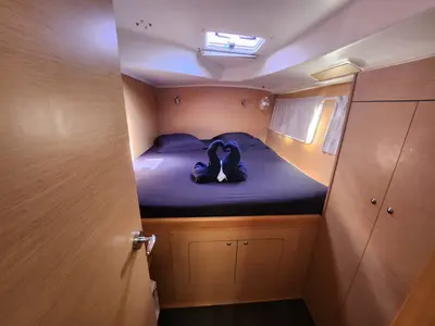 Cabin on Arcane, a Lagoon 380 catamaran at Le Gosier, France